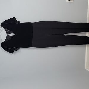 WHBM Velvet Bodice High Waist Jumpsuit Ankle